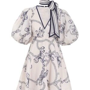 Zimmermann navy/white puffer sleeve dress size 0